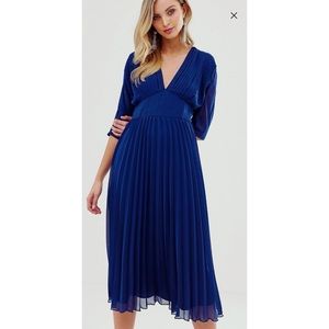 ASOS Batwing Pleated Midi Dress